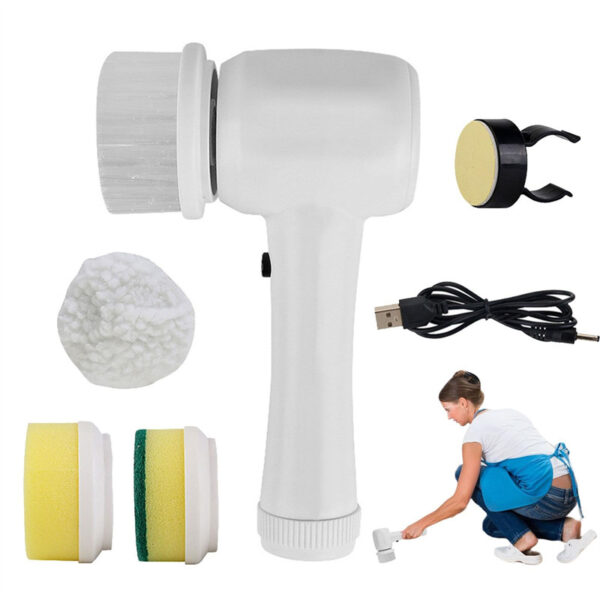 Brosse de nettoyage électrique 4 en 1, brosse rotative, brosse de nettoyage électrique portable sans fil, à main