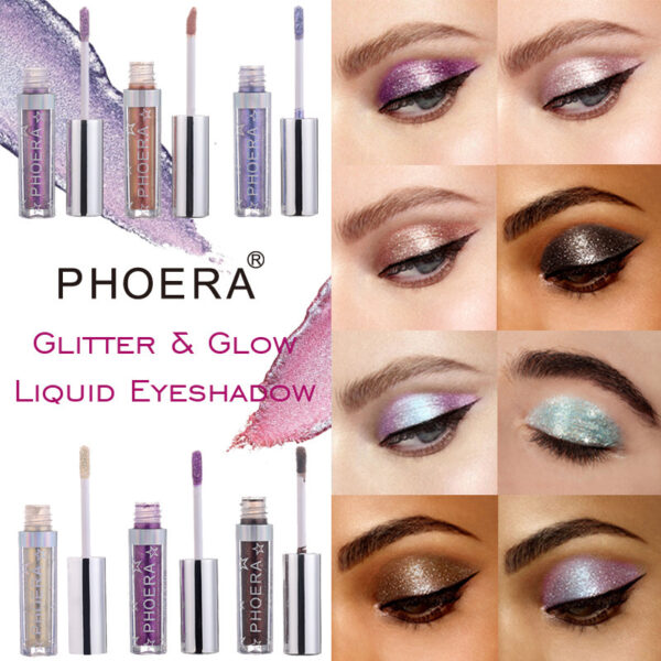 PHOERA Magnificent Metals – Ombre à paupières liquide pailletée et lumineuse, 12 couleurs