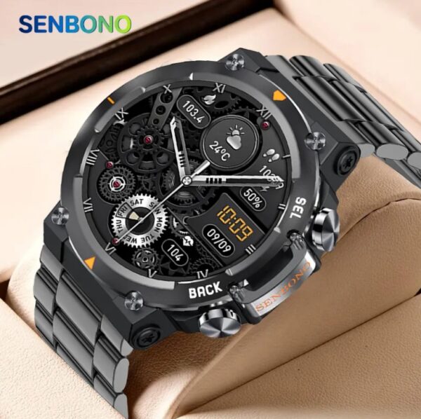 Montre connectée pour homme MAX18 : grand écran AMOLED de 1,43 pouces, appels Bluetooth, commande gestuelle, IA vocale, fonctions sportives