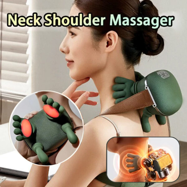 Appareil de massage électrique pour le cou et les épaules – Châle de massage sans fil pour les épaules et le dos – Massage par pétrissage – Appareil de massage pour le cou – Relaxation et soulagement de la douleur