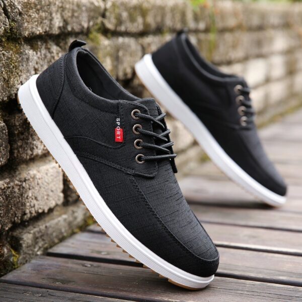 Chaussures en toile à lacets pour homme - Chaussures décontractées pour homme, respirantes, idéales pour la marche