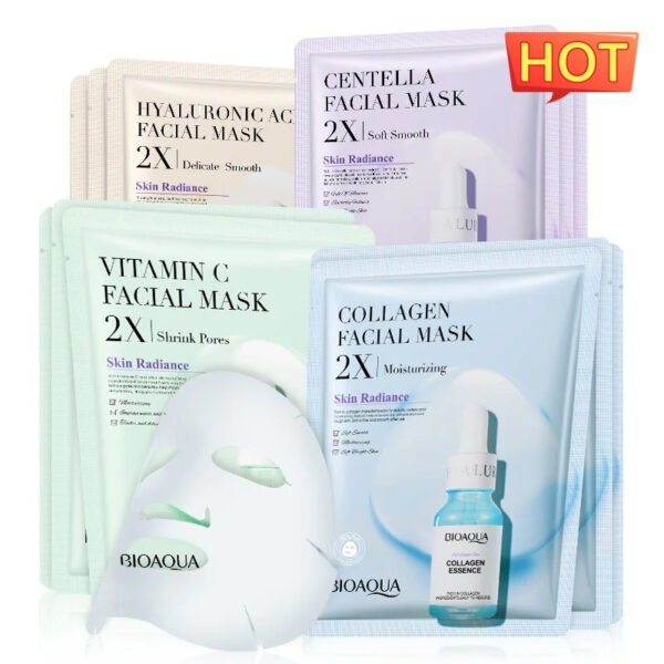 Masque visage au collagène, masque en tissu hydratant et raffermissant, masques visage à l'acide hyaluronique, soins de beauté, soins de la peau, gel pour la peau