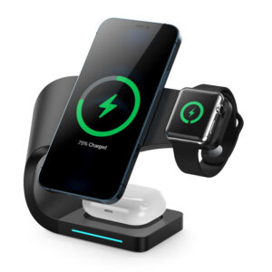Support de recharge multifonctionnel avec recharge sans fil magnétique et recharge rapide de 15 W