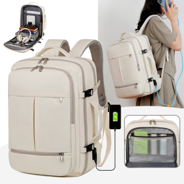 Sac à dos grande capacité pour femmes et hommes, avec de nombreuses poches et fermetures éclair – Sacs pour ordinateur polyvalents, sac à dos de voyage d'affaires