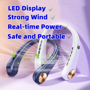 Nouveau mini ventilateur de cou : ventilateur portable sans pales, à suspendre autour du cou, rechargeable, idéal pour l'été et les activités sportives