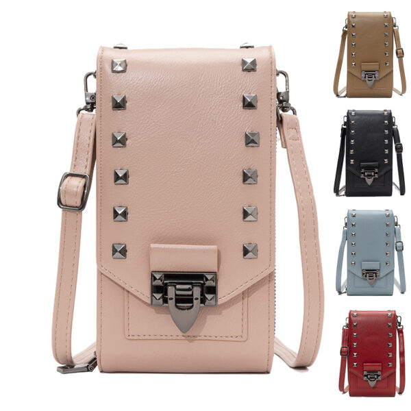 Sacs à bandoulière au design « Rivet » : sacs à main pour téléphone portable, sacs à bandoulière unis pour femmes