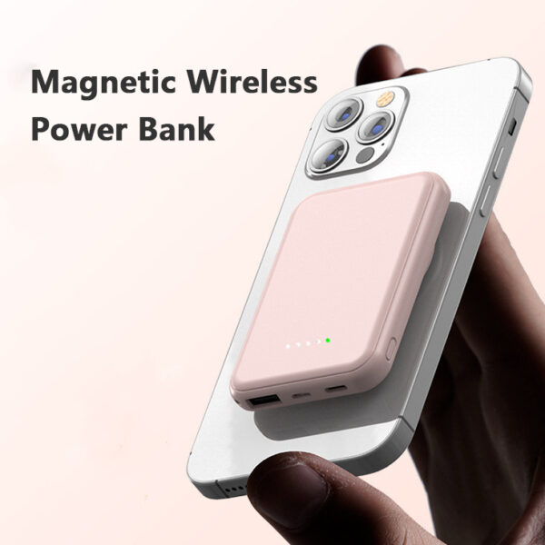 Mini batterie externe sans fil magnétique à recharge rapide, 5 000 mAh, portable