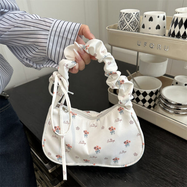 Sac à bandoulière de ville pour femme en toile, imprimé floral frais