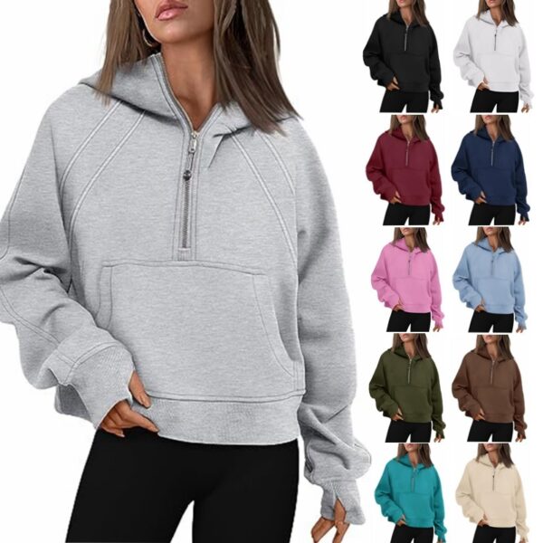 Sweats à capuche zippés, sweats à poche, hauts de sport amples, pulls à manches longues, tenues d'hiver et d'automne, vêtements pour femmes