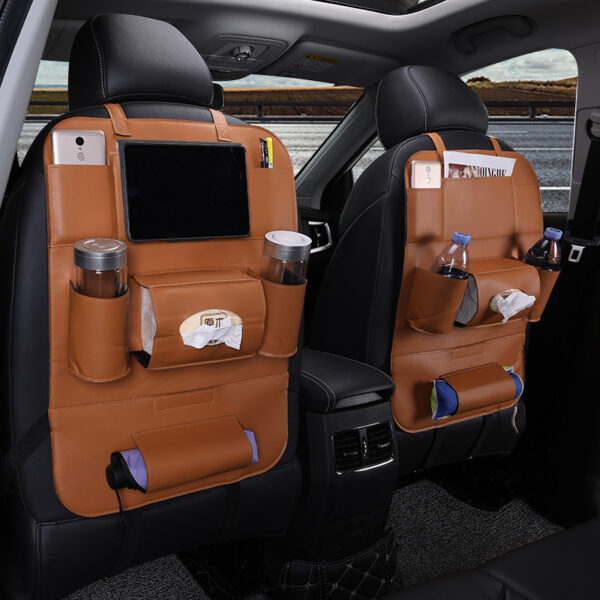 Accessoires pour l'intérieur de voiture : dossier de siège multifonctionnel en cuir pliable