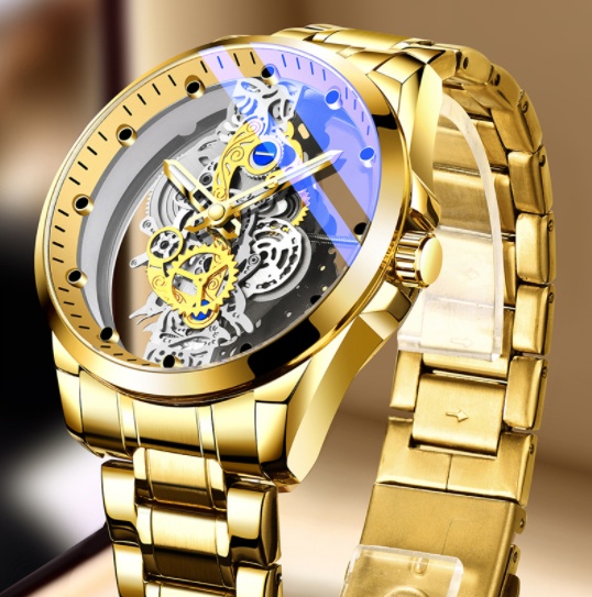 Montres pour homme Skeleton, montres automatiques à quartz, montres vintage Skeleton en or, montres pour homme, montres de luxe de grandes marques