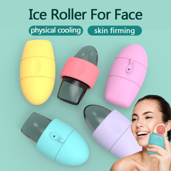 Rouleau facial en silicone pour le contour du visage : resserre les pores, atténue les cernes, masse la peau. Rouleau de beauté pour le visage, les yeux et le cou. Accessoire de soins de la peau.