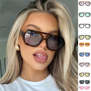 Lunettes de soleil « Big Frame » à motif léopard : lunettes de soleil d'été pour la plage et les vacances