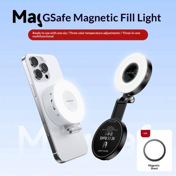 Éclairage d'appoint magnétique portable pour selfies en extérieur