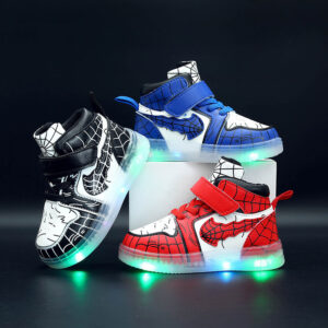 Baskets en cuir pour garçons, nouveau modèle, avec éclairage LED