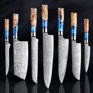 Set de couteaux de cuisine : couteau de chef, couteau à découper la viande