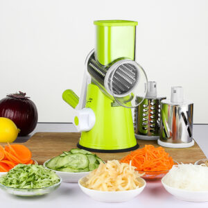 Robot ménager, hachoir à légumes, ustensile de cuisine, coupe-légumes, trancheur rond, râpes, râpe à pommes de terre, carottes et fromage