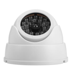 Caméra de surveillance « factice » réaliste à objectif fisheye avec voyant LED clignotant