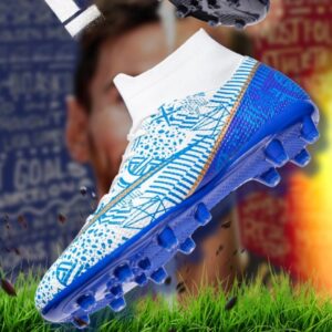 Nouvelles chaussures de football montantes, respirantes, pour terrain ferme