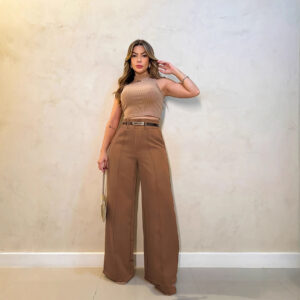 Pantalon décontracté court, coupe étroite, jambes droites