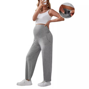 Nouveau pantalon droit pour femmes enceintes, coupe ample, taille ajustable, grandes tailles