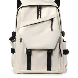Nouveau sac à dos tendance et original, pour hommes et femmes, conçu pour les collégiens, lycéens et étudiants, offrant une grande capacité - Blanc