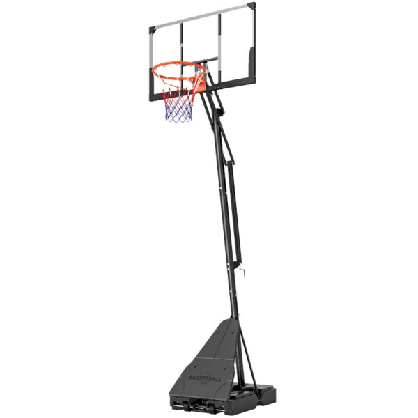 Panier de basket portable d'extérieur, panier réglable de 8 à 10 pieds, panneau incassable de 47 pouces, système de levage à manivelle
