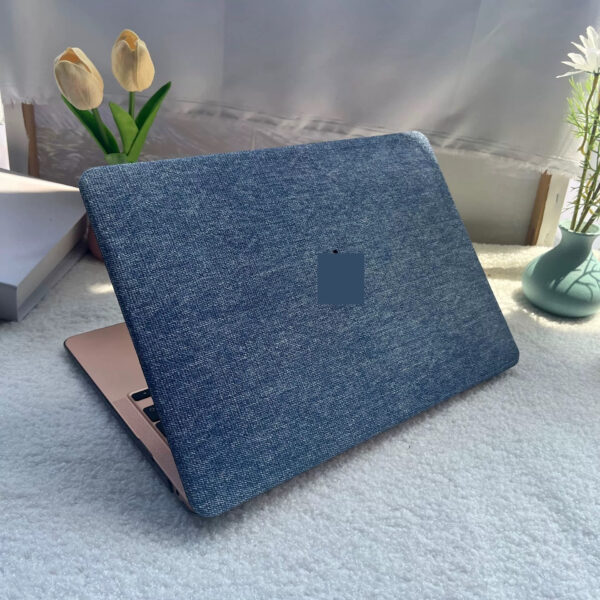 Housse pour ordinateur portable en cuir synthétique avec motif denim, pour les modèles MacBook Pro 13, 14 et 15 pouces