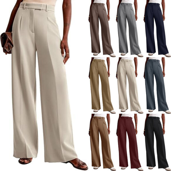 Pantalon de costume décontracté à coupe droite pour femme