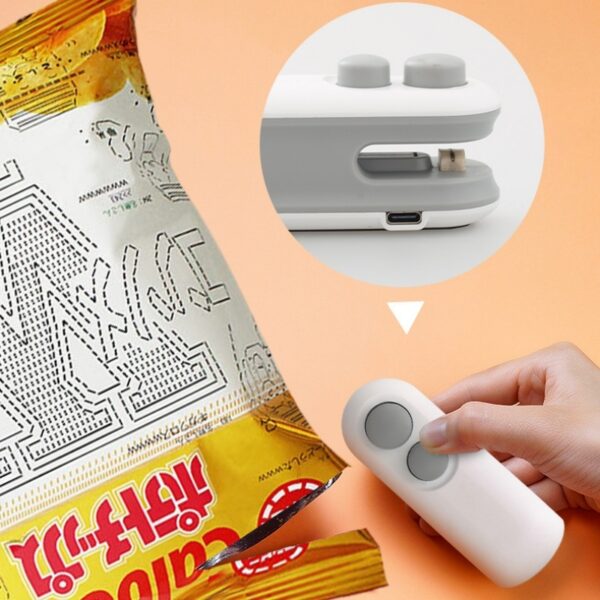 Machine à sceller sous vide les sachets de chips, scelleuse thermique portable, scelleuse thermique rechargeable par USB, pour la conservation des aliments, sachets à clip, gadgets de cuisine