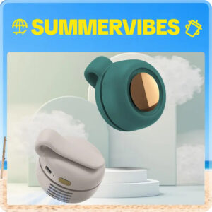 Mini ventilateur à clip à suspendre à la taille ou au cou pour fille, ventilateur électrique rafraîchissant, 900 mAh, USB, sans pales, 3 vitesses, pour le camping et la pêche en plein air