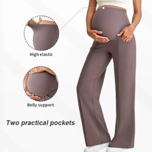 Pantalon de grossesse à jambes droites avec soutien abdominal