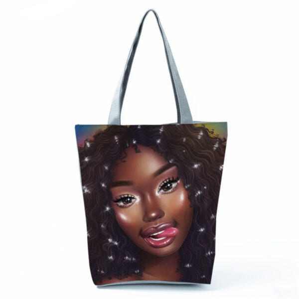 Sac de courses portable, léger et décontracté, à imprimé pour filles