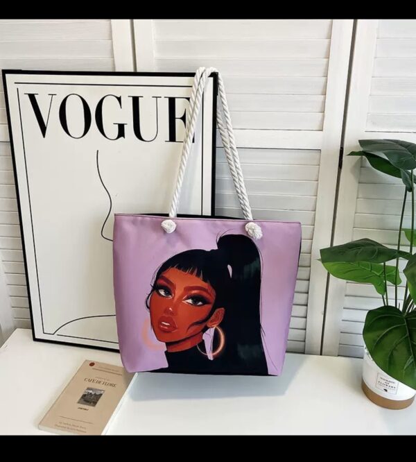 Sac à bandoulière en toile imprimée pour femme