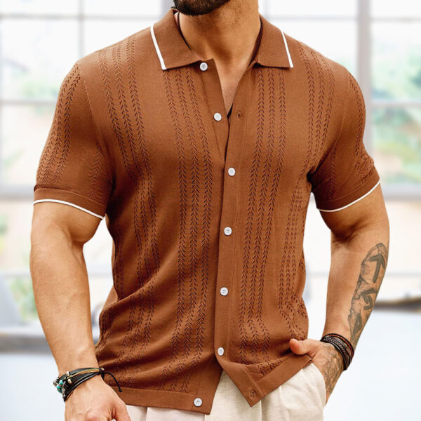 Polo à manches courtes, col à boutons, style estival – Vêtements de mode pour hommes d'affaires