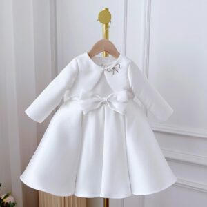 Ensemble deux pièces classique blanc pour bébé fille, style coréen