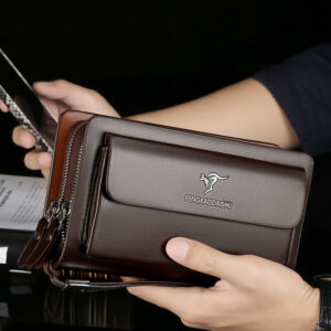 Pochette de travail pour homme, style masculin, avec double fermeture éclair