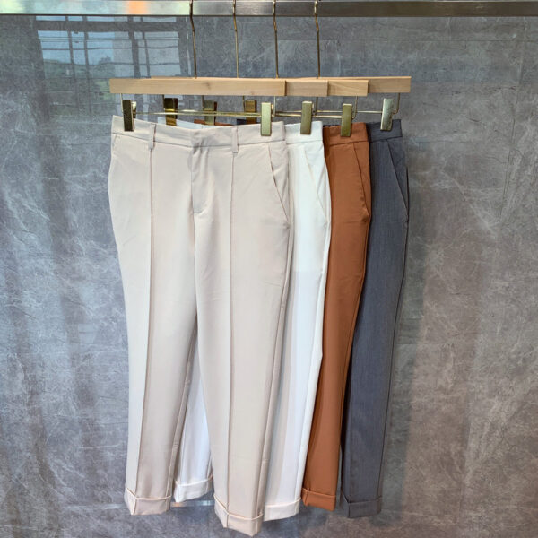 Pantalon court décontracté pour homme, coupe droite