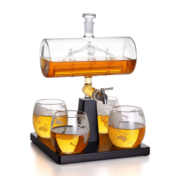 Bouteille de vin en verre « Glass Sailing » – Récipient à vin en verre borosilicaté