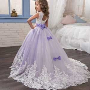 Europe et États-Unis : nouvelle collection de vêtements pour enfants – robe de mariée en dentelle