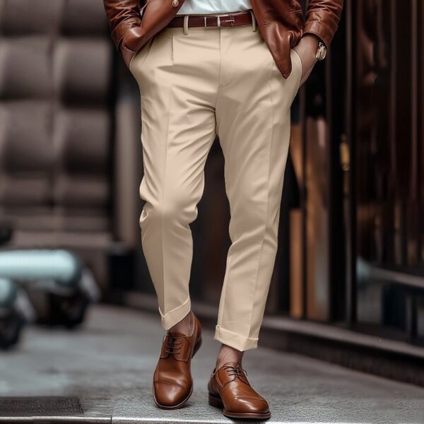 Pantalon de costume décontracté à coupe droite pour tous les jours