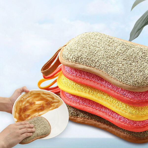 Éponge magique de nettoyage pour cuisine double face en microfibre, antiadhésive, pour le lavage des ustensiles de cuisine, des bols et des casseroles