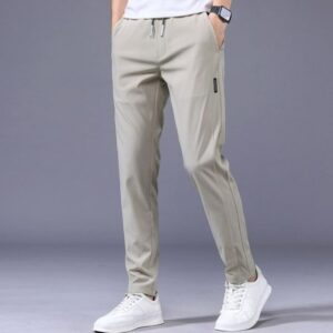 Pantalon à cordon de serrage, pantalon décontracté fin, version coréenne, pantalon de survêtement ample et droit, vêtements pour homme