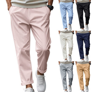 Pantalon pour homme avec poches : décontracté, ample, confortable, à séchage rapide, à nouer à la taille