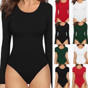 Combinaison-t-shirt à manches longues et coupe skinny décontractée pour femme
