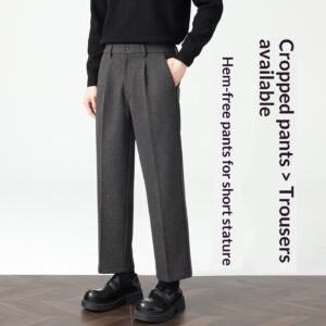 Nouveau pantalon court décontracté en laine pour homme