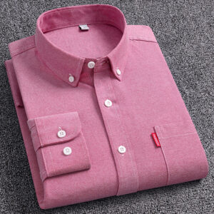 Chemises pour homme en coton pur, tissées en oxford et délavées