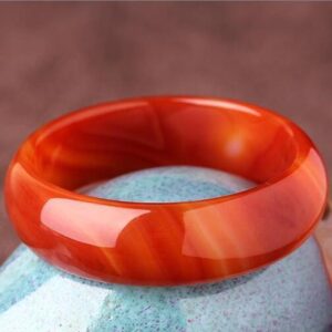 Bracelet en agate rouge authentique, vendu en gros directement de l'usine, élargi et épaissi, de qualité A. Bracelet de mode pour femme en calcédoine, étroit, avec motif en forme de flammes
