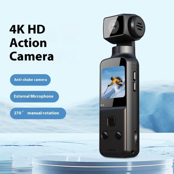Mini caméra de sport de poche 4K HD avec stabilisateur d'image