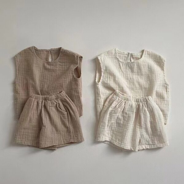 Ensemble gilet et short respirant, assorti, confortable, pour enfants